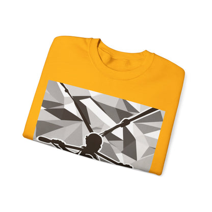 boostlete-am-crew-scene-rower-outline-geometric-0060 — Unisex Heavy Blend Crewneck Sweatshirt (Gildan)