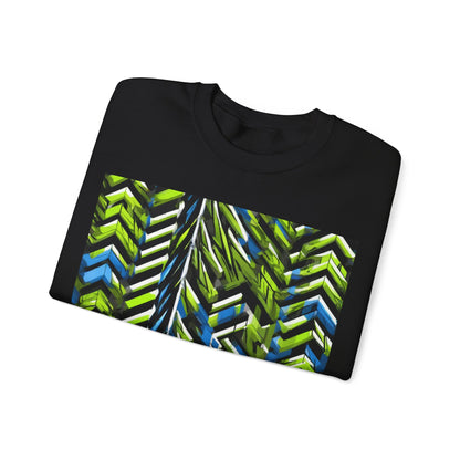boostlete-rise-grind-pattern-chevron-isometric-0195 — Unisex Heavy Blend Crewneck Sweatshirt (Gildan)