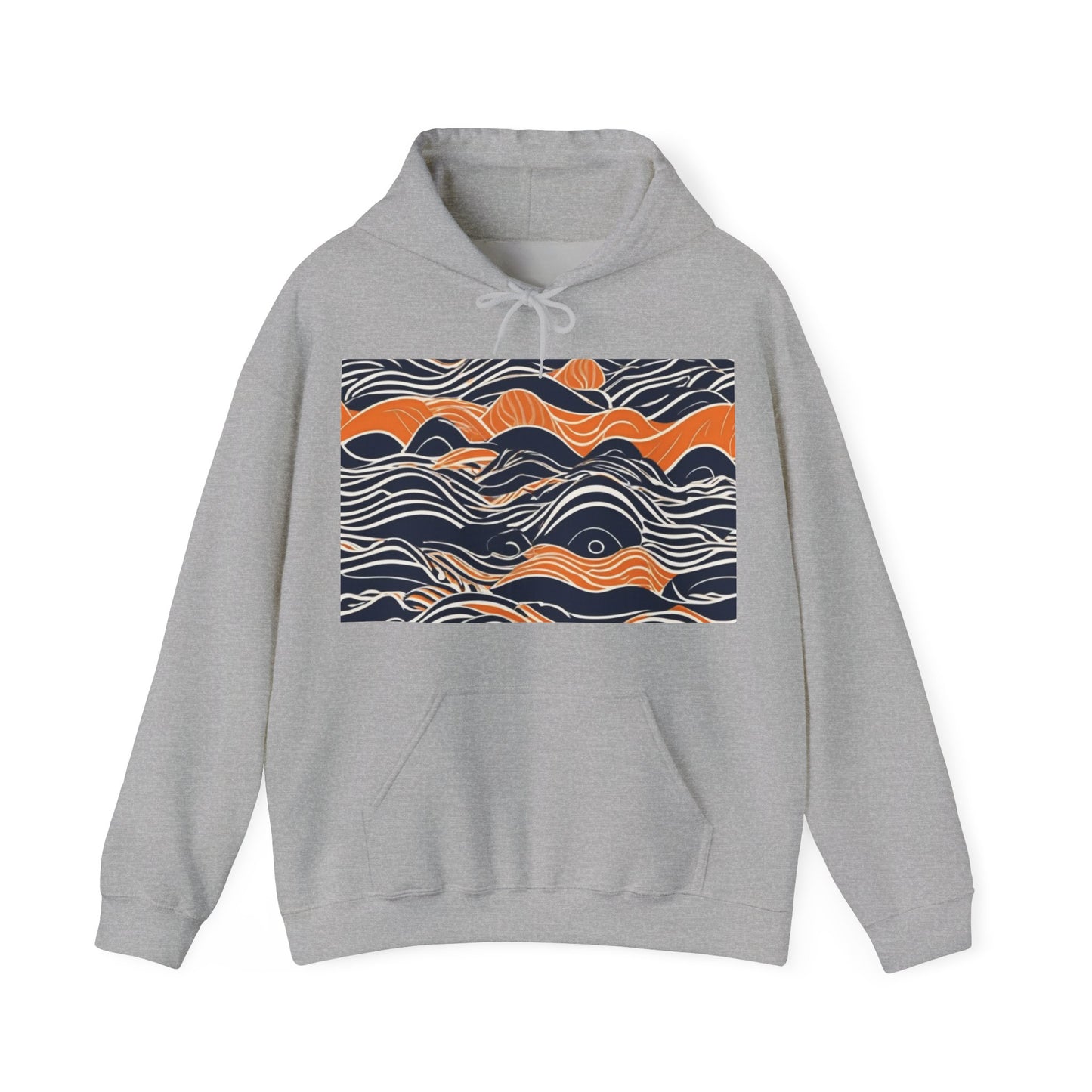boostlete-iron-intent-type-small-wins-big-waves-outline-over-solid-geometric-0261 — Unisex Heavy Blend Hooded Sweatshirt (Gildan)