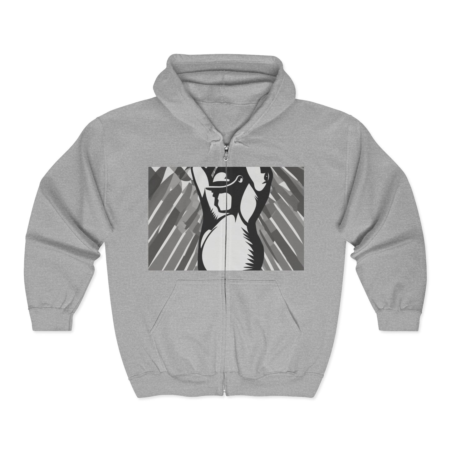 boostlete-iron-intent-scene-kettlebell-grainy-modern-0276 — Unisex Heavy Blend Full-Zip Hooded Sweatshirt