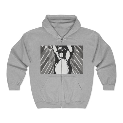 boostlete-iron-intent-scene-kettlebell-grainy-modern-0276 — Unisex Heavy Blend Full-Zip Hooded Sweatshirt