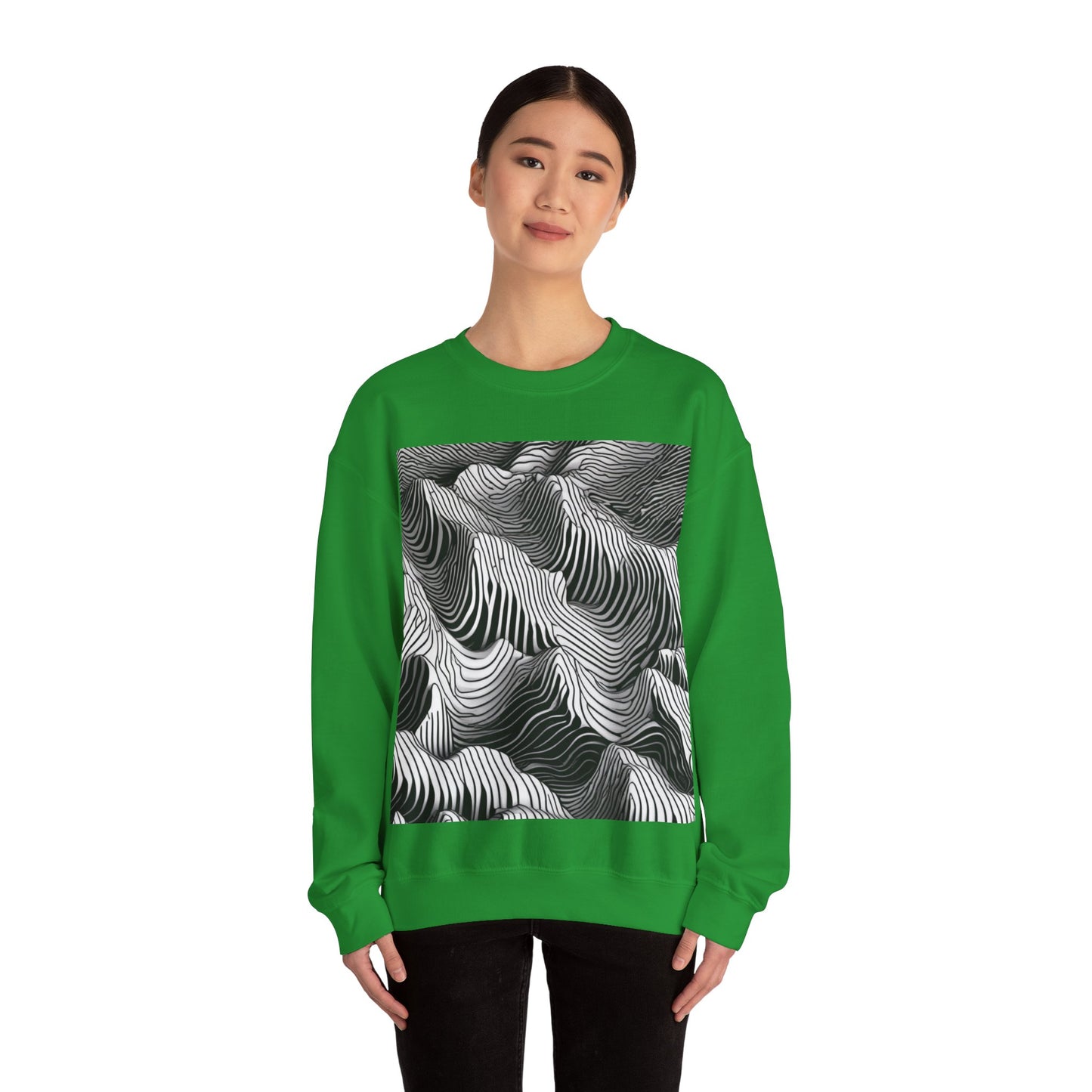 boostlete-field-day-pattern-topographic-isometric-0211 — Unisex Heavy Blend Crewneck Sweatshirt (Gildan)