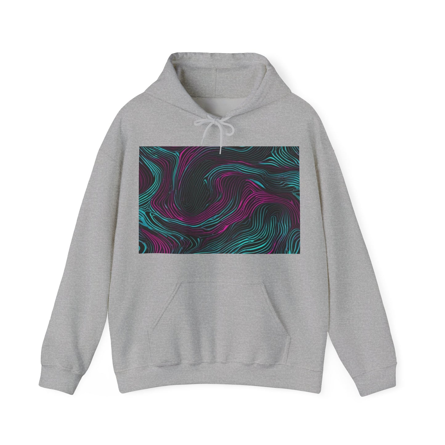 boostlete-am-crew-pattern-topographic-monoline-0075 — Unisex Heavy Blend Hooded Sweatshirt (Gildan)