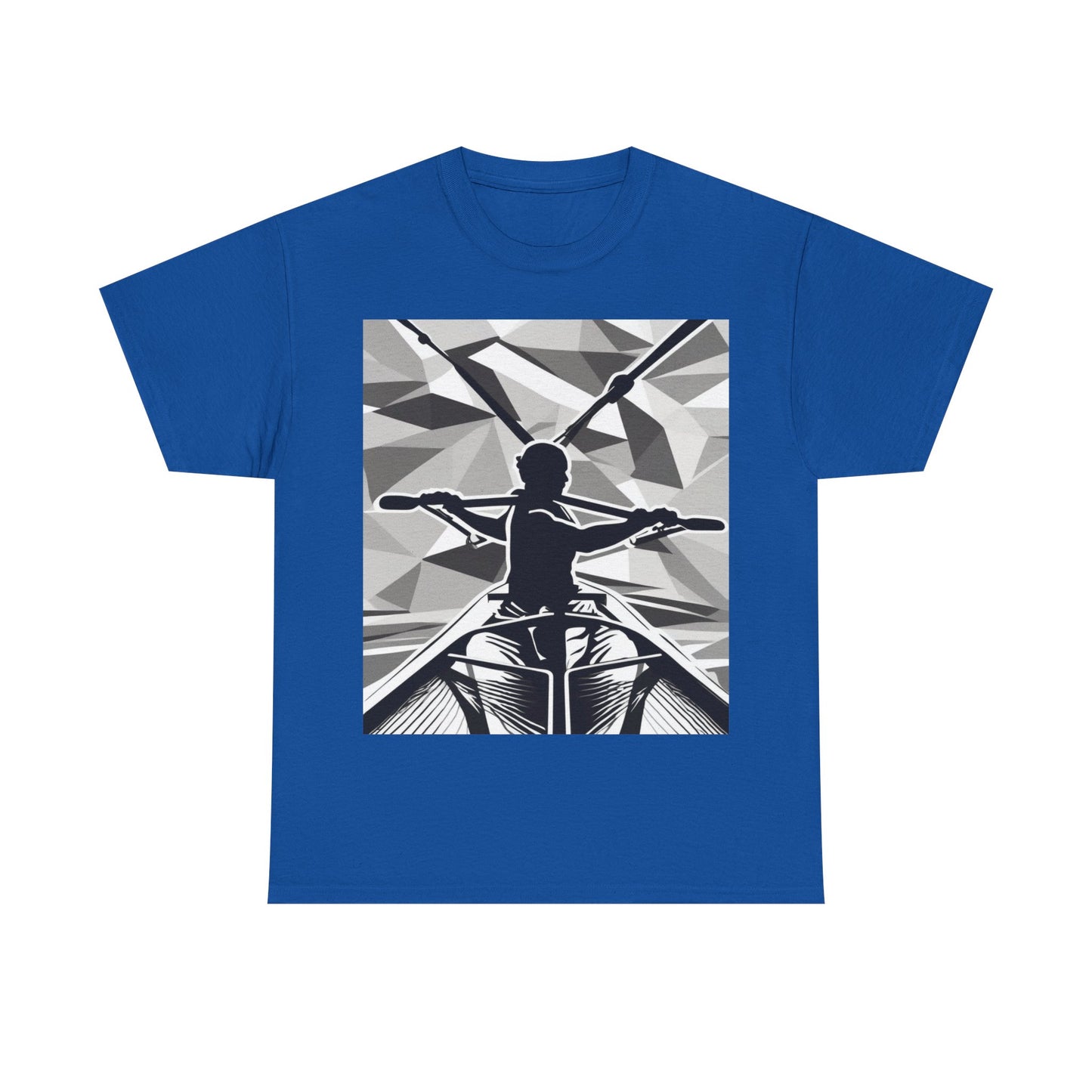 boostlete-am-crew-scene-rower-outline-geometric-0060 — Unisex Heavy Cotton Tee (Gildan 5000)