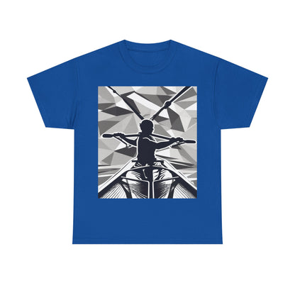 boostlete-am-crew-scene-rower-outline-geometric-0060 — Unisex Heavy Cotton Tee (Gildan 5000)