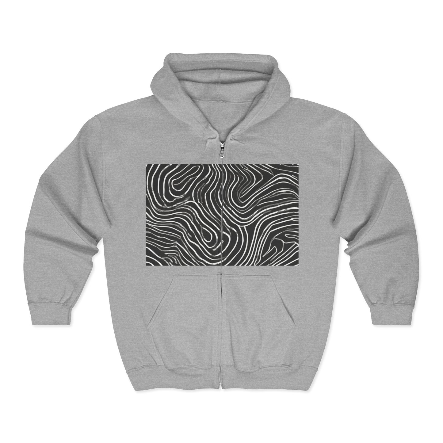 boostlete-field-day-pattern-topographic-badge-0307 — Unisex Heavy Blend Full-Zip Hooded Sweatshirt