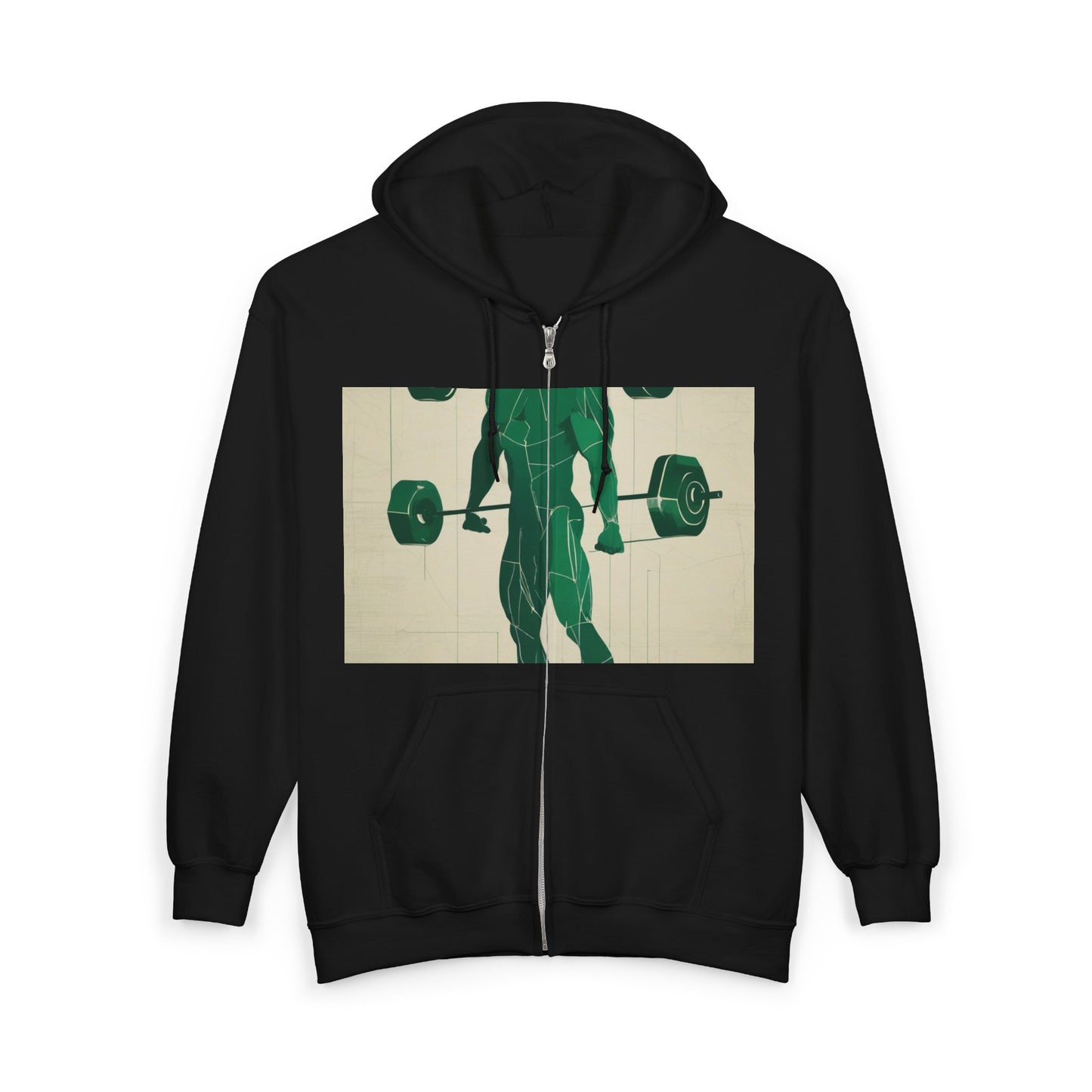 boostlete-boost-mode-scene-deadlift-glitch-blueprint-0044 — Unisex Heavy Blend Full-Zip Hooded Sweatshirt