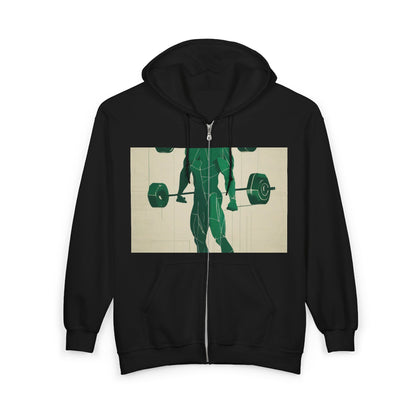 boostlete-boost-mode-scene-deadlift-glitch-blueprint-0044 — Unisex Heavy Blend Full-Zip Hooded Sweatshirt