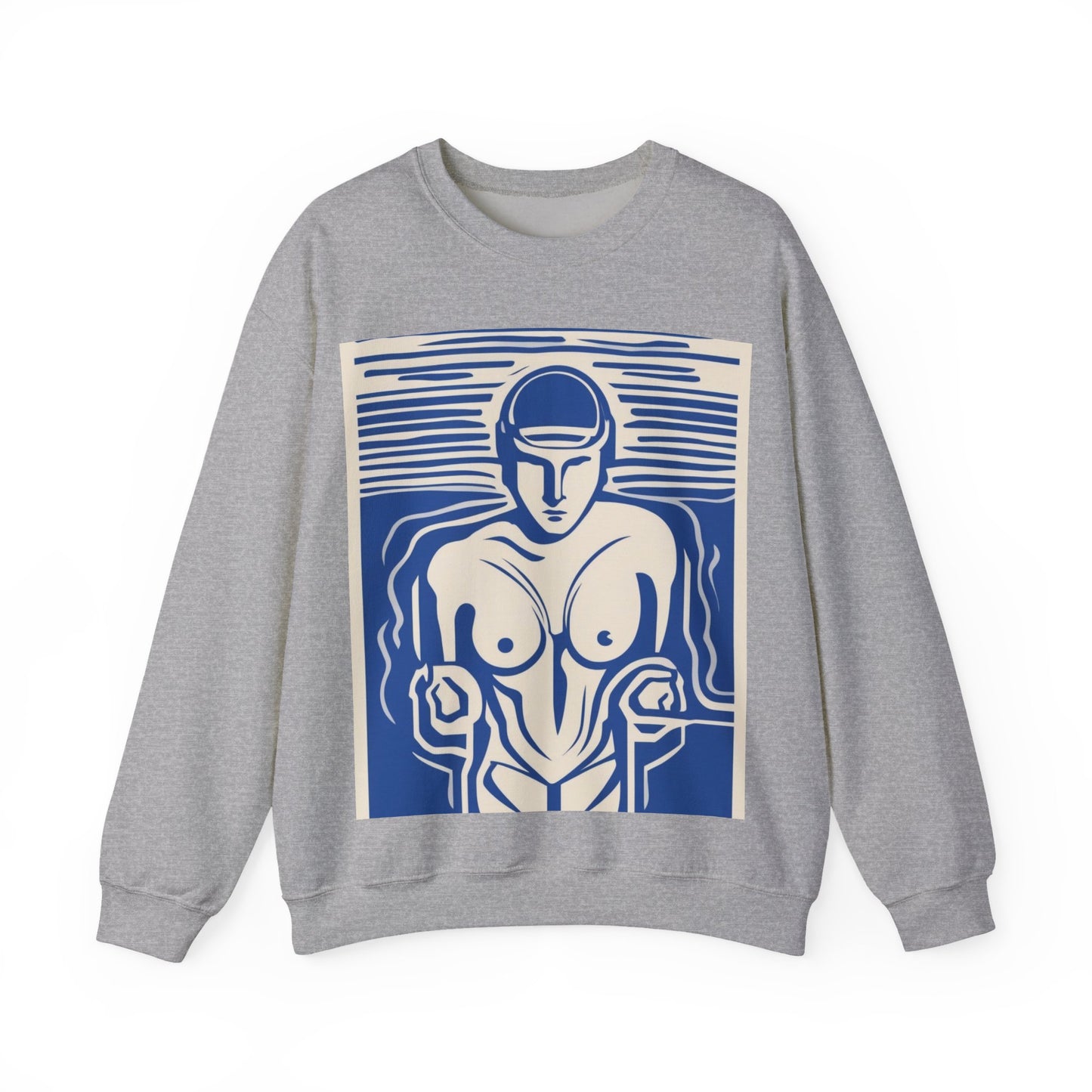 boostlete-boost-mode-icon-swimmer-motion-vector-0062 — Unisex Heavy Blend Crewneck Sweatshirt (Gildan)