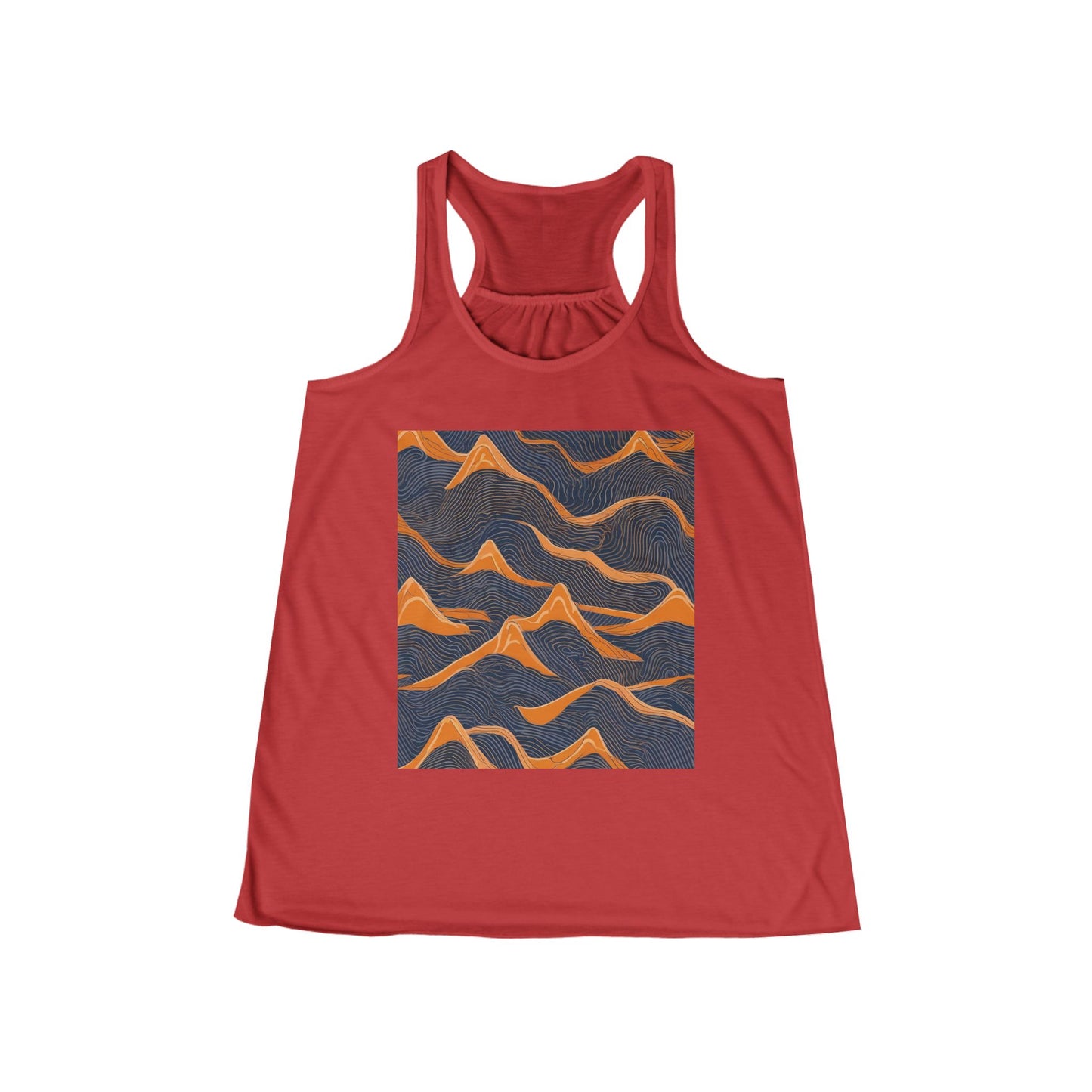boostlete-boost-mode-pattern-topographic-engraved-0035 — Women's Flowy Racerback Tank (B+C 8800)