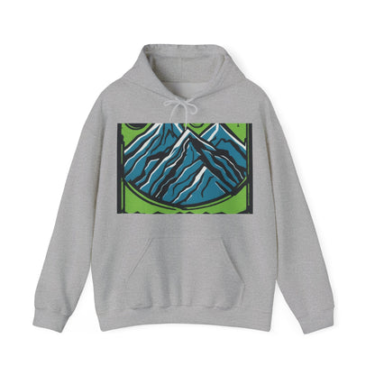 boostlete-pr-season-icon-mountain-grainy-badge-0154 — Unisex Heavy Blend Hooded Sweatshirt (Gildan)