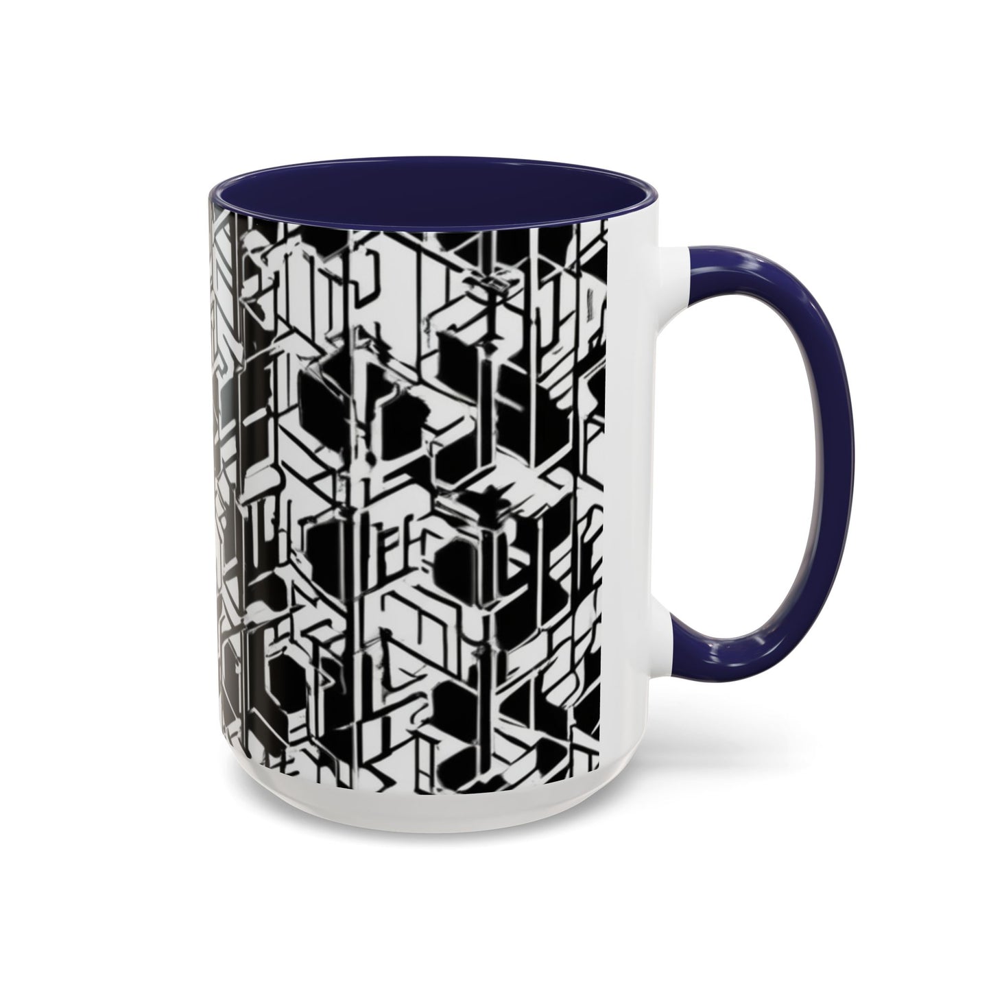 boostlete-field-day-pattern-micro-blueprint-0927 — Accent Mug 11/15oz