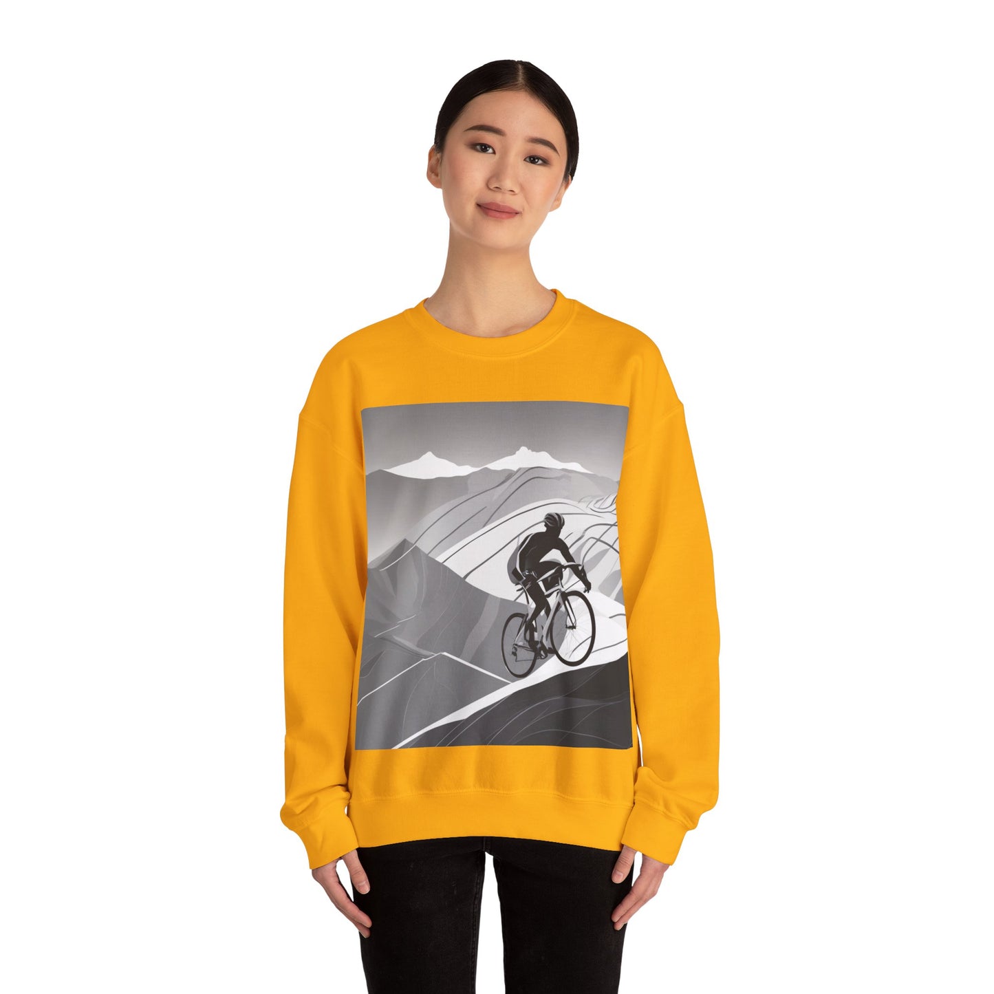 boostlete-recovery-progress-scene-cyclist-motion-vector-0808 — Unisex Heavy Blend Crewneck (G18000)