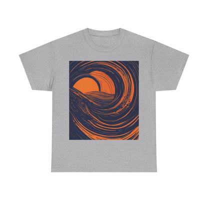 boostlete-rise-grind-icon-sunrise-speed-line-art-0202 — Unisex Heavy Cotton Tee (Gildan 5000)