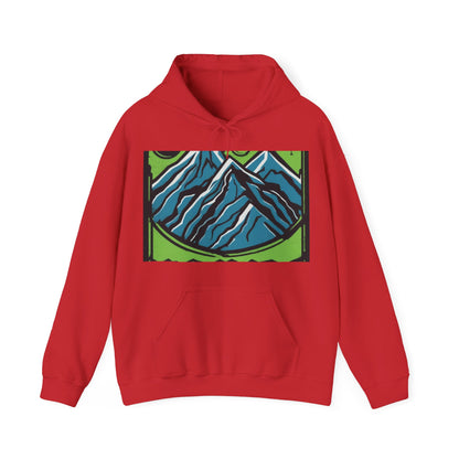 boostlete-pr-season-icon-mountain-grainy-badge-0154 — Unisex Heavy Blend Hooded Sweatshirt (Gildan)
