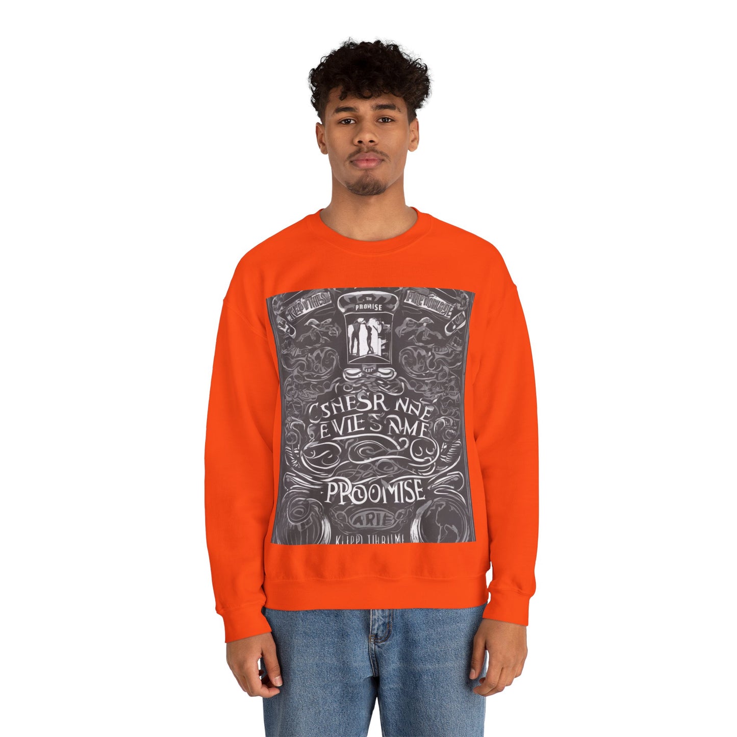 boostlete-boost-mode-type-keep-the-promise-big-monoline-0049 — Unisex Heavy Blend Crewneck (G18000)
