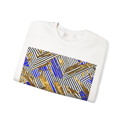 boostlete-boost-mode-pattern-diagonal-monoline-0015 — Unisex Heavy Blend Crewneck Sweatshirt (Gildan)