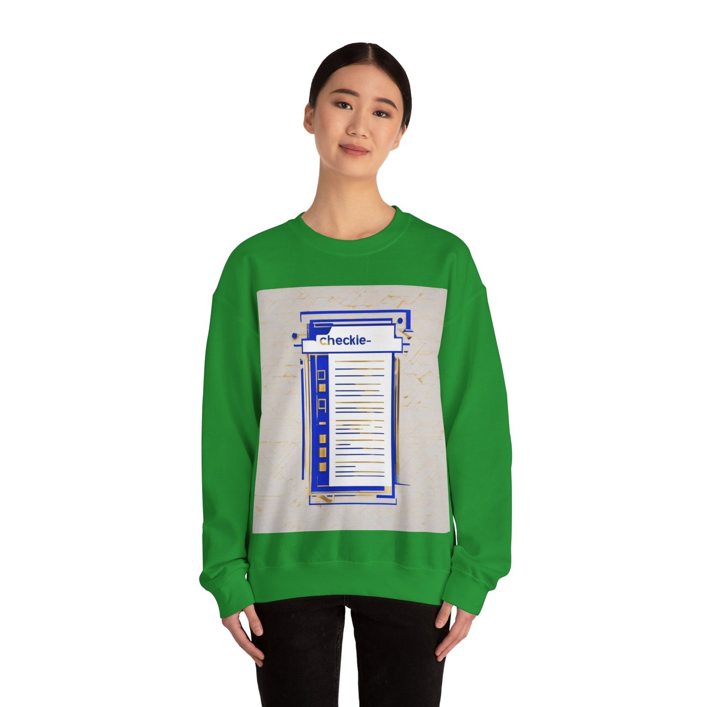 boostlete-am-crew-icon-checklist-glitch-badge-0018 — Unisex Heavy Blend Crewneck Sweatshirt (Gildan)