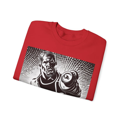 boostlete-pr-season-scene-lunge-halftone-engraved-0096 — Unisex Heavy Blend Crewneck Sweatshirt (Gildan)