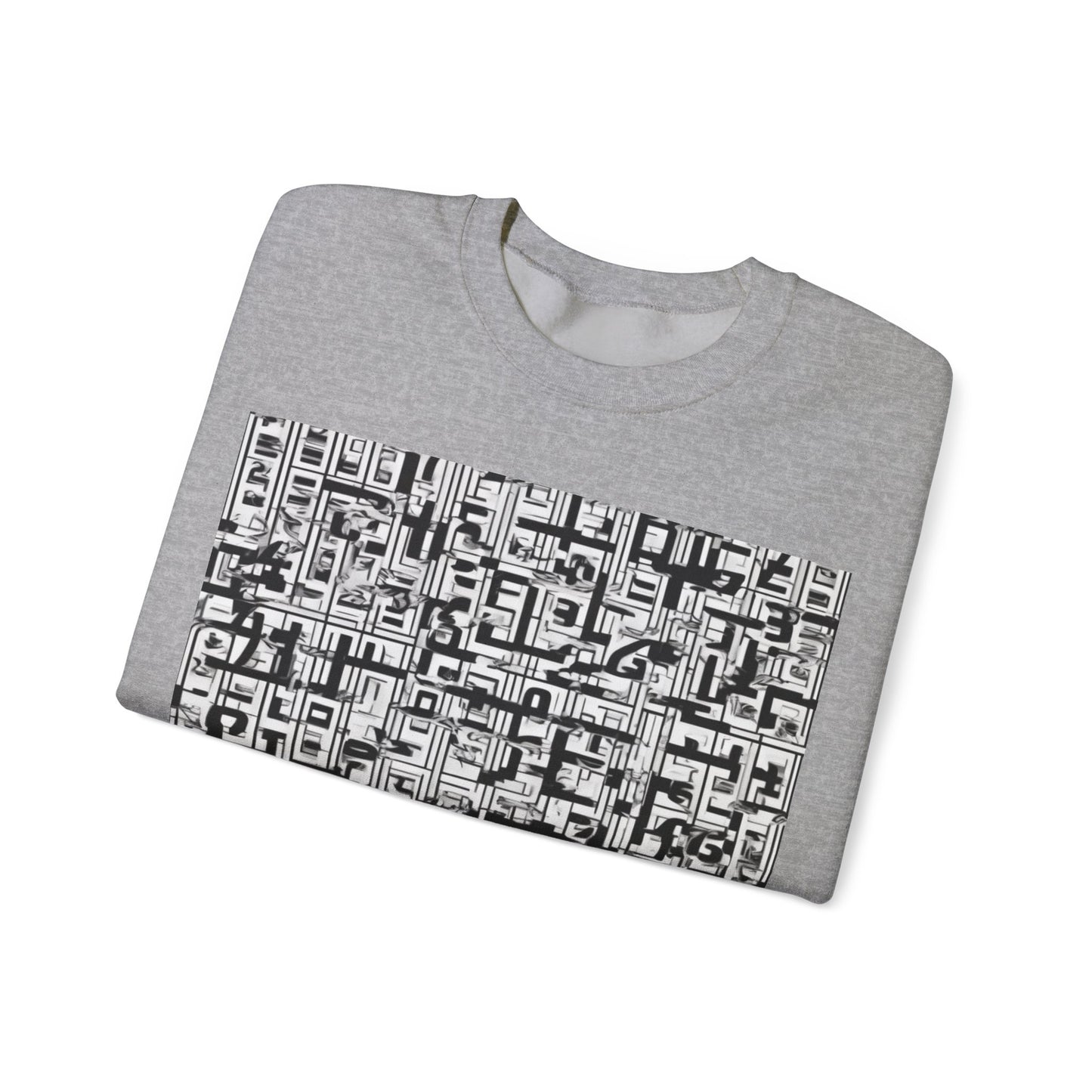 boostlete-boost-mode-pattern-plate-number-engraved-0103 — Unisex Heavy Blend Crewneck Sweatshirt (Gildan)
