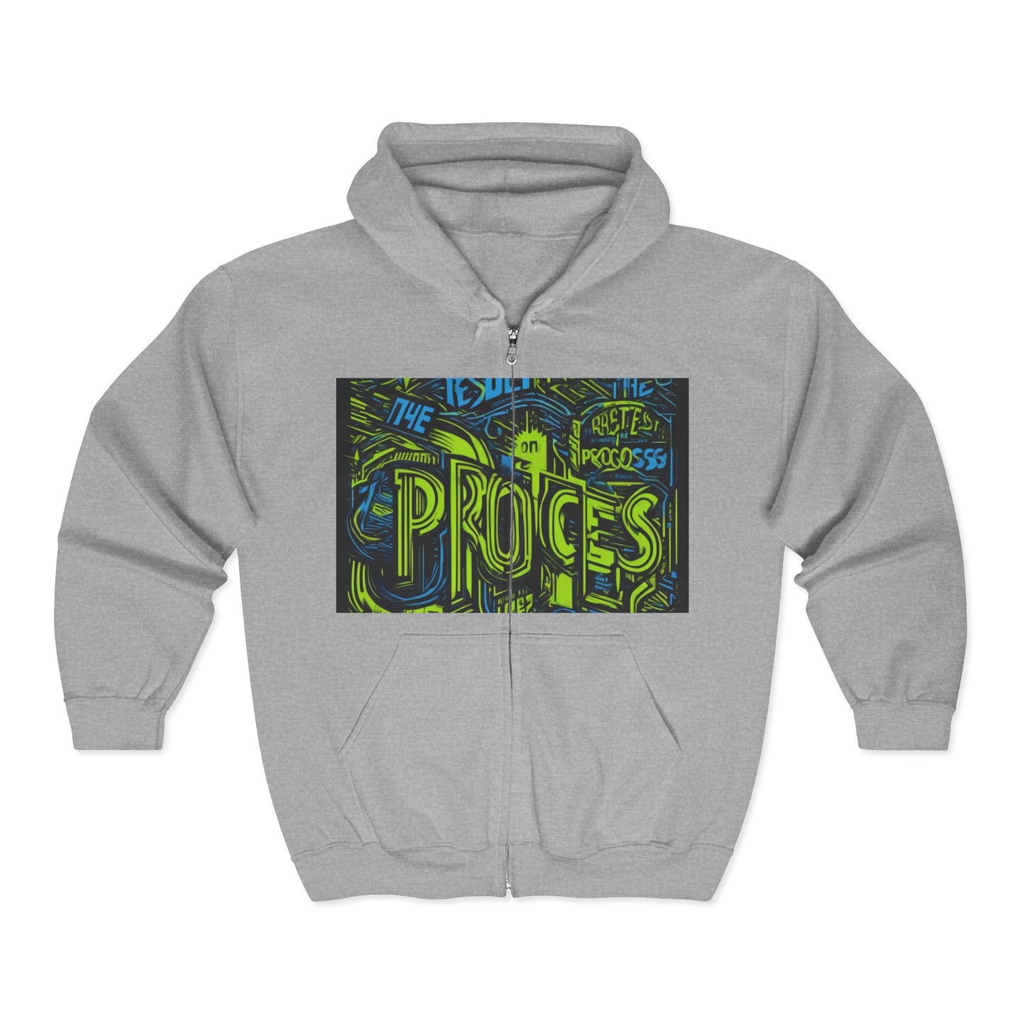 boostlete-rise-grind-type-respect-the-process-big-monoline-0265 — Unisex Heavy Blend Full-Zip Hooded Sweatshirt