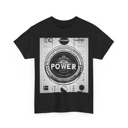 boostlete-boost-mode-type-power-in-quiet-badge-blueprint-0245 — Unisex Heavy Cotton Tee (Gildan 5000)