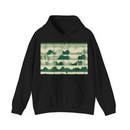 boostlete-mile-by-mile-pattern-audio-blueprint-0971 — Unisex Heavy Blend Hoodie (G18500)