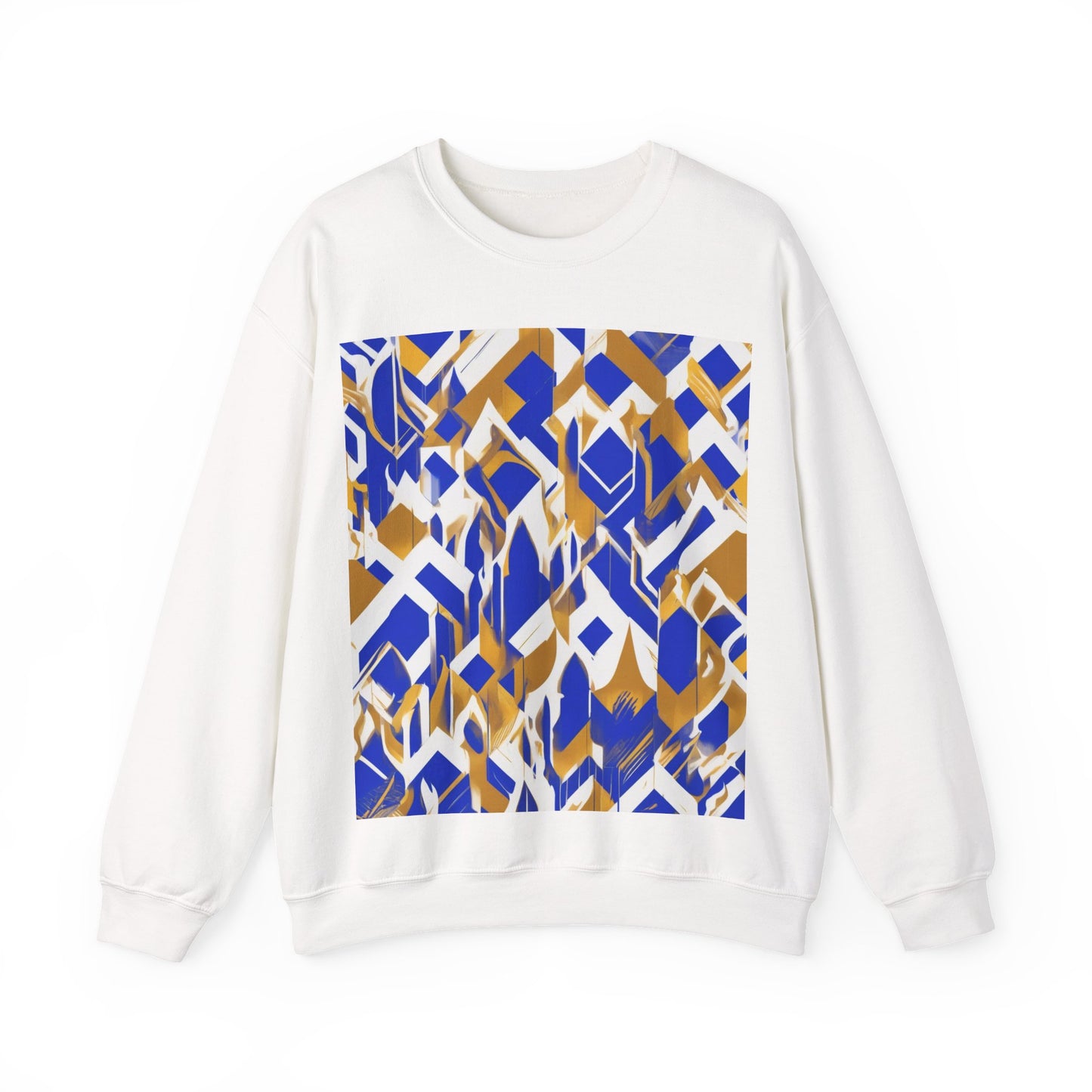 boostlete-field-day-icon-flame-glitch-geometric-0090 — Unisex Heavy Blend Crewneck Sweatshirt (Gildan)