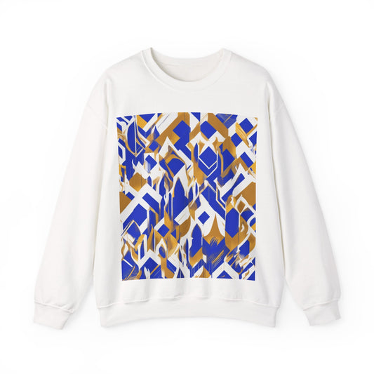 boostlete-field-day-icon-flame-glitch-geometric-0090 — Unisex Heavy Blend Crewneck Sweatshirt (Gildan)