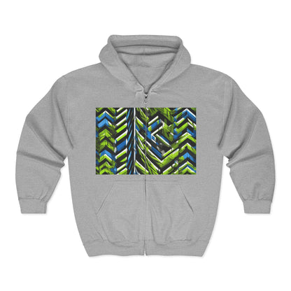 boostlete-rise-grind-pattern-chevron-isometric-0195 — Unisex Heavy Blend Full-Zip Hooded Sweatshirt