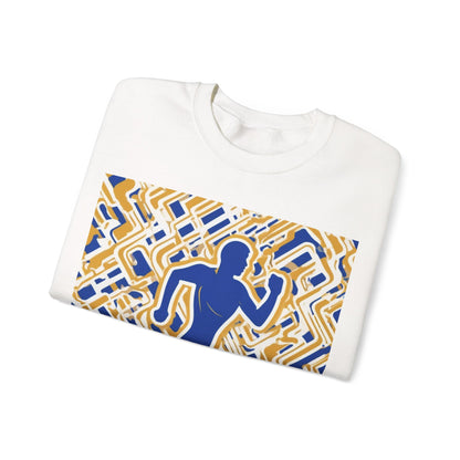 boostlete-pr-season-icon-runner-outline-industrial-0170 — Unisex Heavy Blend Crewneck Sweatshirt (Gildan)