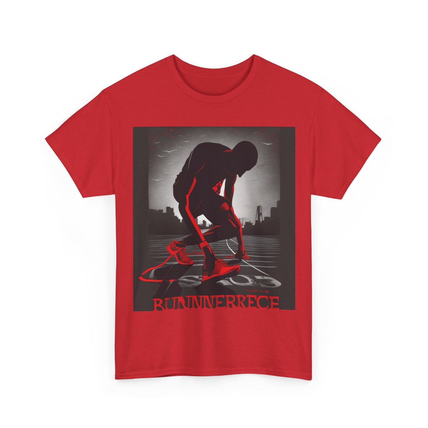 boostlete-mile-by-mile-scene-runner-grainy-bold-0168 — Unisex Heavy Cotton Tee (Gildan 5000)