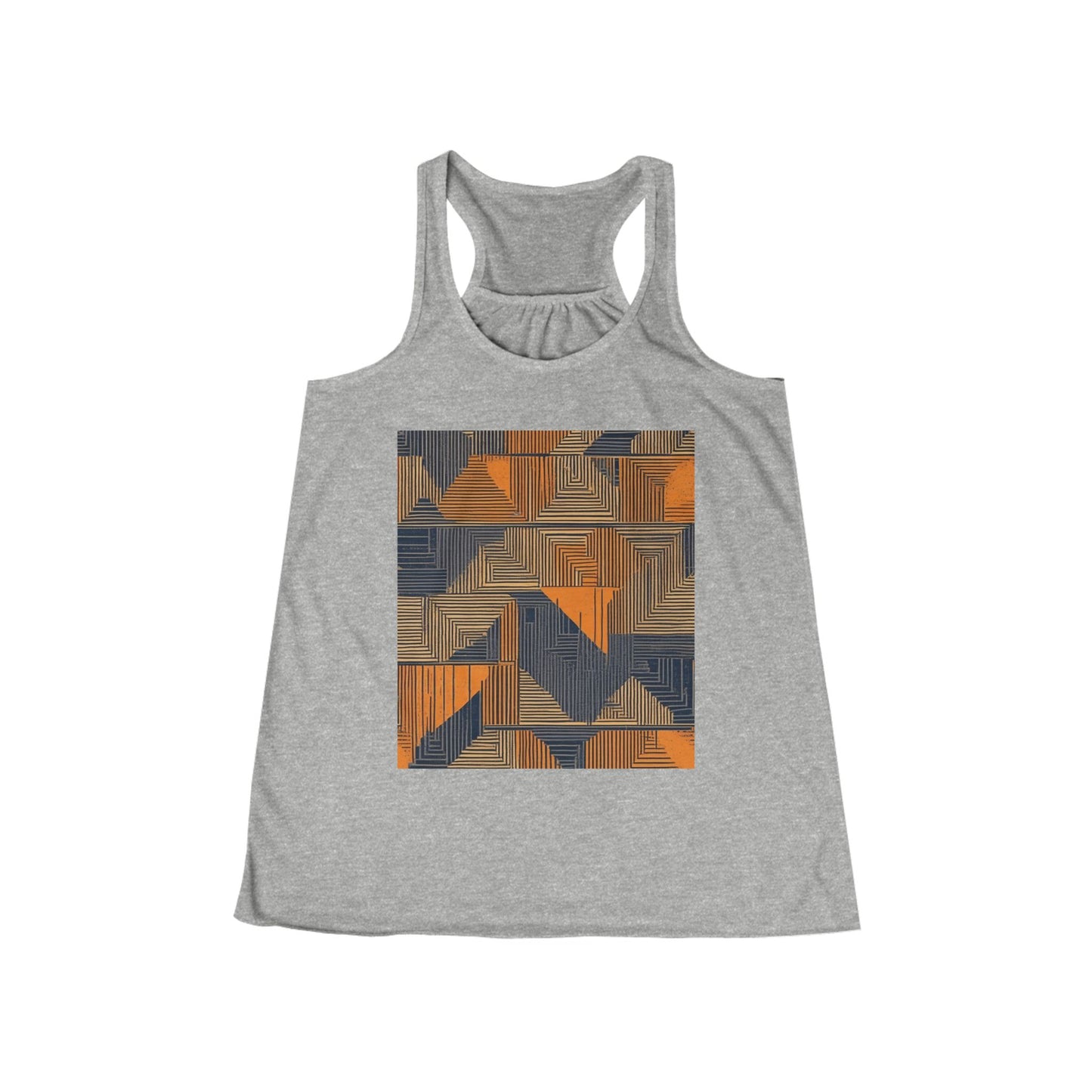 boostlete-field-day-pattern-stair-steps-geometric-0055 — Women's Flowy Racerback Tank (B+C 8800)