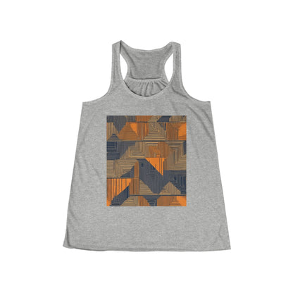 boostlete-field-day-pattern-stair-steps-geometric-0055 — Women's Flowy Racerback Tank (B+C 8800)