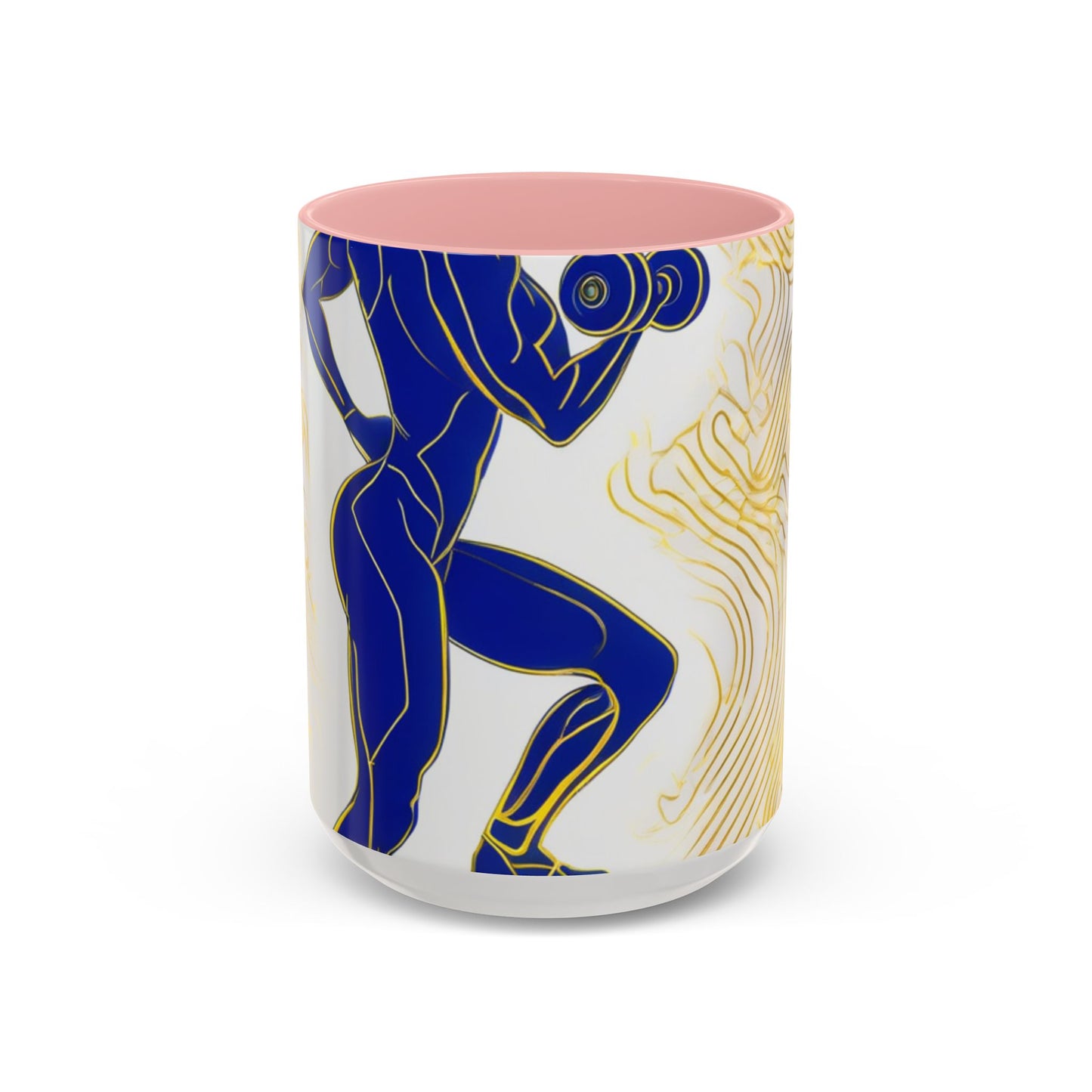 boostlete-iron-intent-scene-lunge-neon-line-art-0392 — Accent Mug 11/15oz