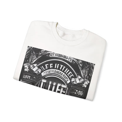 boostlete-am-crew-type-lift-the-standard-banner-engraved-0665 — Unisex Heavy Blend Crewneck (G18000)