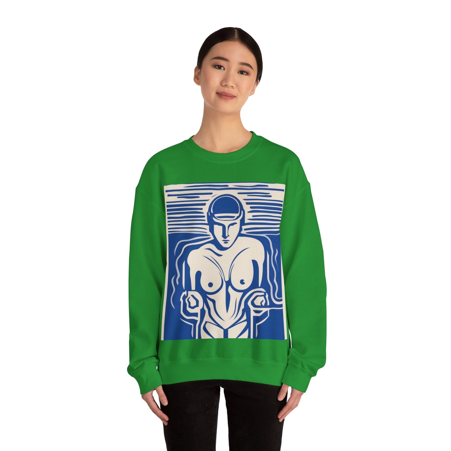 boostlete-boost-mode-icon-swimmer-motion-vector-0062 — Unisex Heavy Blend Crewneck Sweatshirt (Gildan)