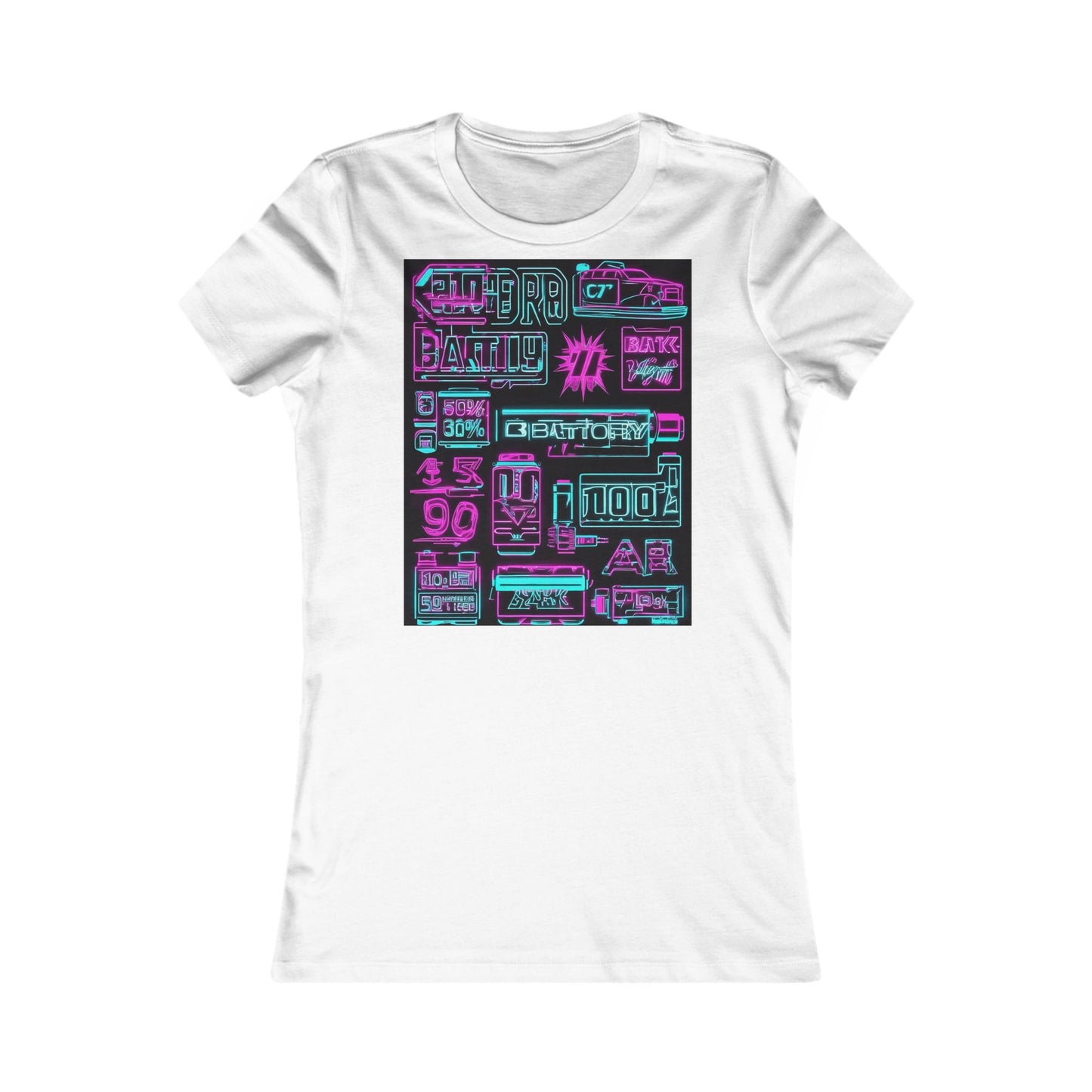 boostlete-rise-grind-type-battery-100-effort-split-blueprint-0205 — Women's Favorite Tee (B+C 6004)
