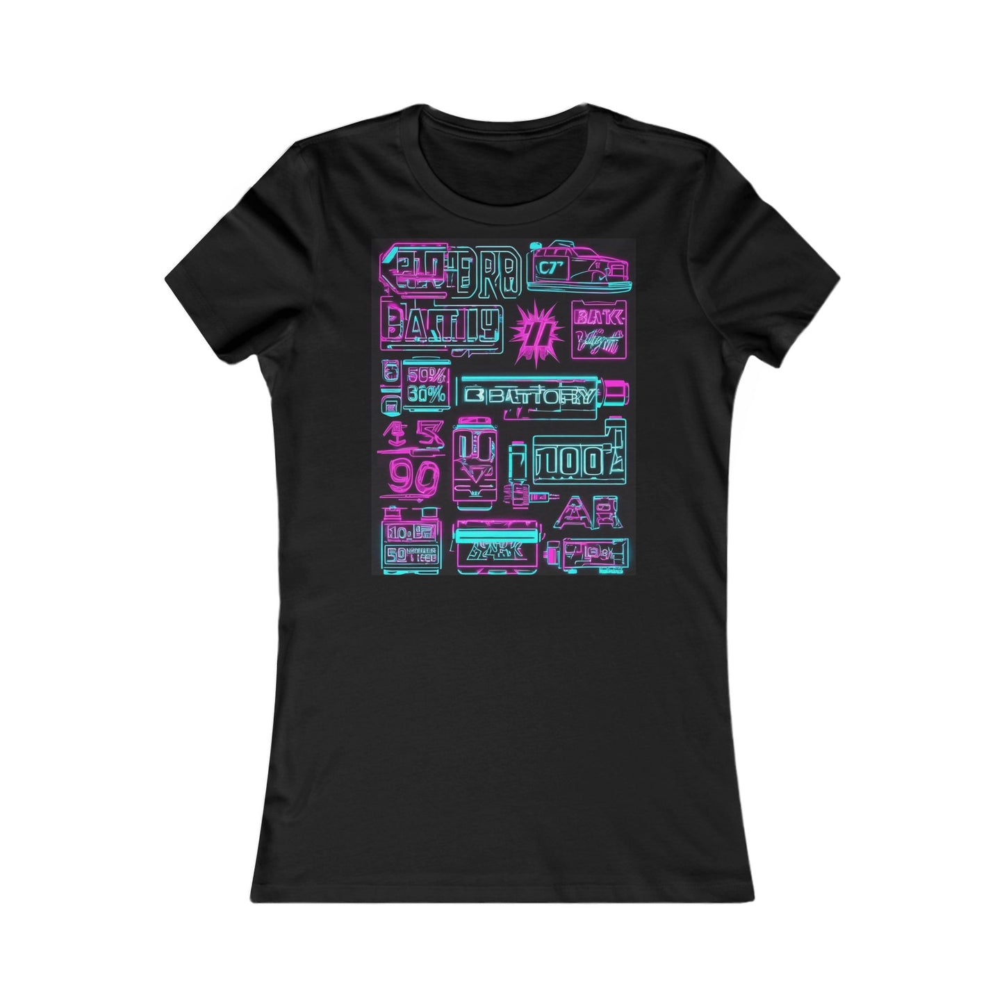 boostlete-rise-grind-type-battery-100-effort-split-blueprint-0205 — Women's Favorite Tee (B+C 6004)