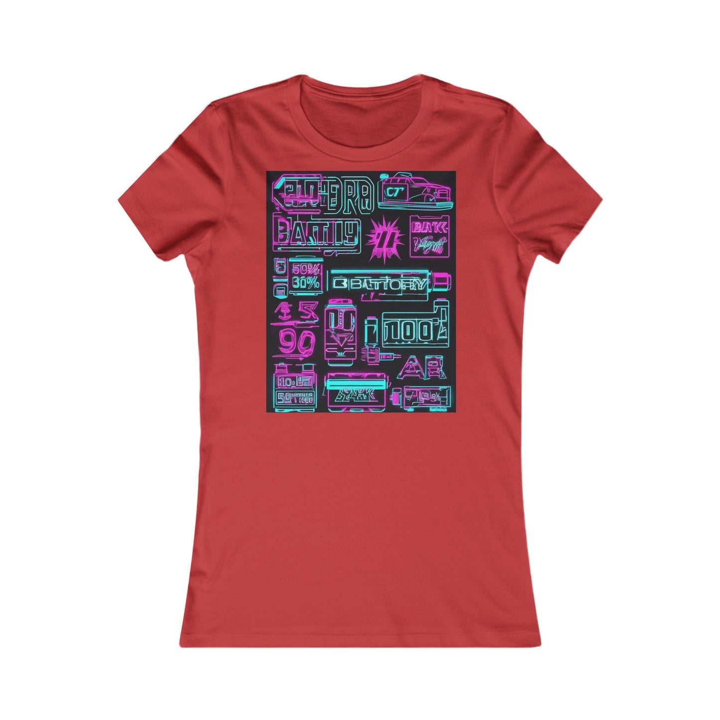 boostlete-rise-grind-type-battery-100-effort-split-blueprint-0205 — Women's Favorite Tee (B+C 6004)