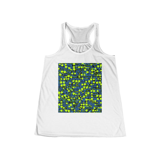 boostlete-mile-by-mile-pattern-dotted-geometric-0071 — Women's Flowy Racerback Tank (B+C 8800)