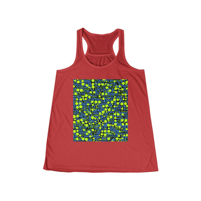boostlete-mile-by-mile-pattern-dotted-geometric-0071 — Women's Flowy Racerback Tank (B+C 8800)
