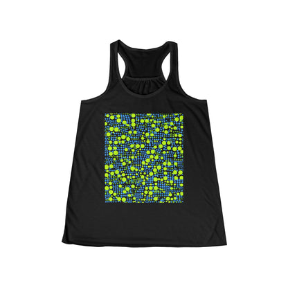 boostlete-mile-by-mile-pattern-dotted-geometric-0071 — Women's Flowy Racerback Tank (B+C 8800)