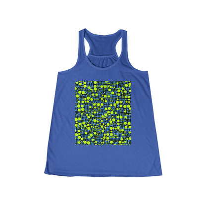 boostlete-mile-by-mile-pattern-dotted-geometric-0071 — Women's Flowy Racerback Tank (B+C 8800)
