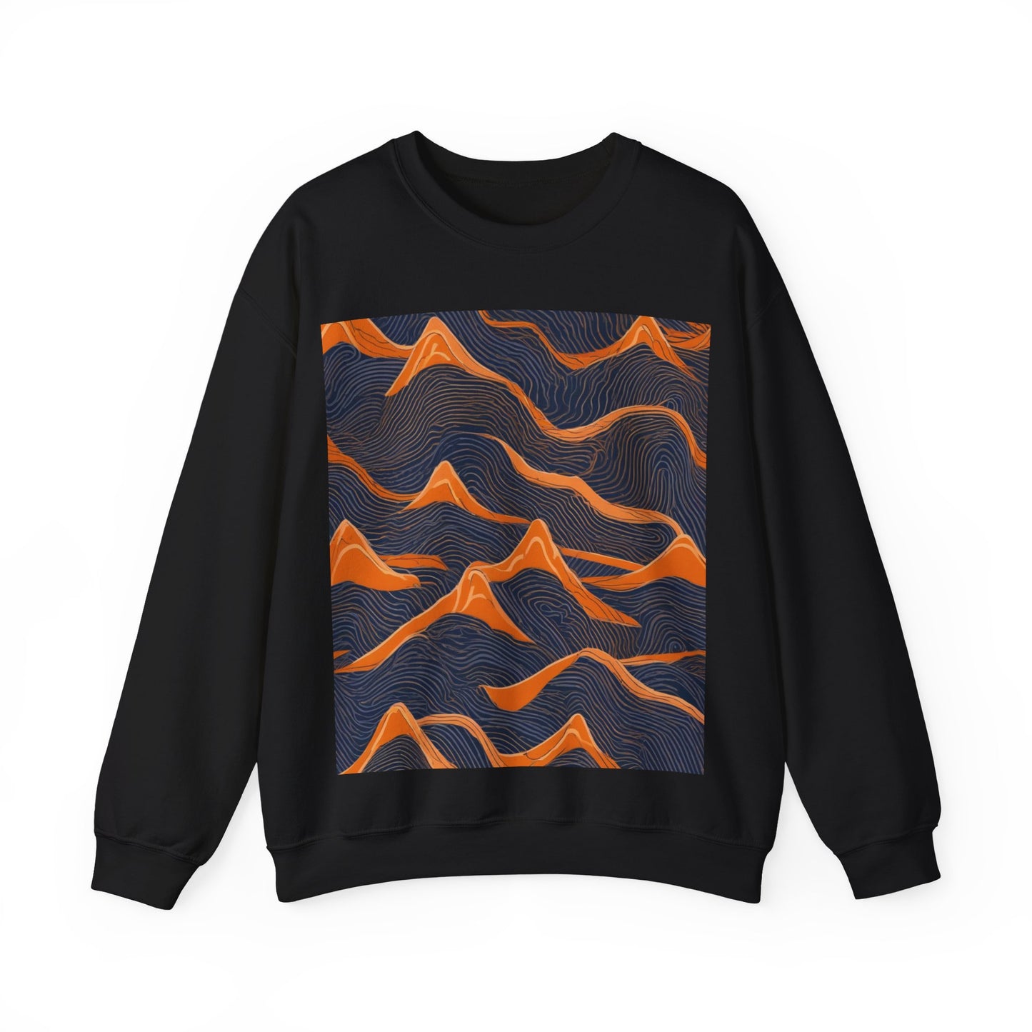 boostlete-boost-mode-pattern-topographic-engraved-0035 — Unisex Heavy Blend Crewneck Sweatshirt (Gildan)