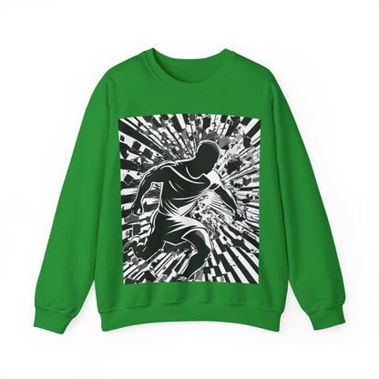 boostlete-field-day-scene-sprinter-halftone-athletic-0248 — Unisex Heavy Blend Crewneck Sweatshirt (Gildan)