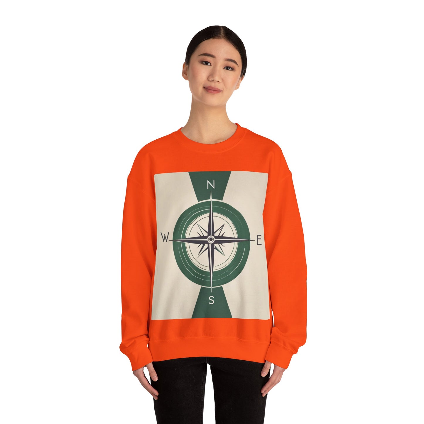 boostlete-iron-intent-icon-compass-soft-blueprint-0614 — Unisex Heavy Blend Crewneck (G18000)