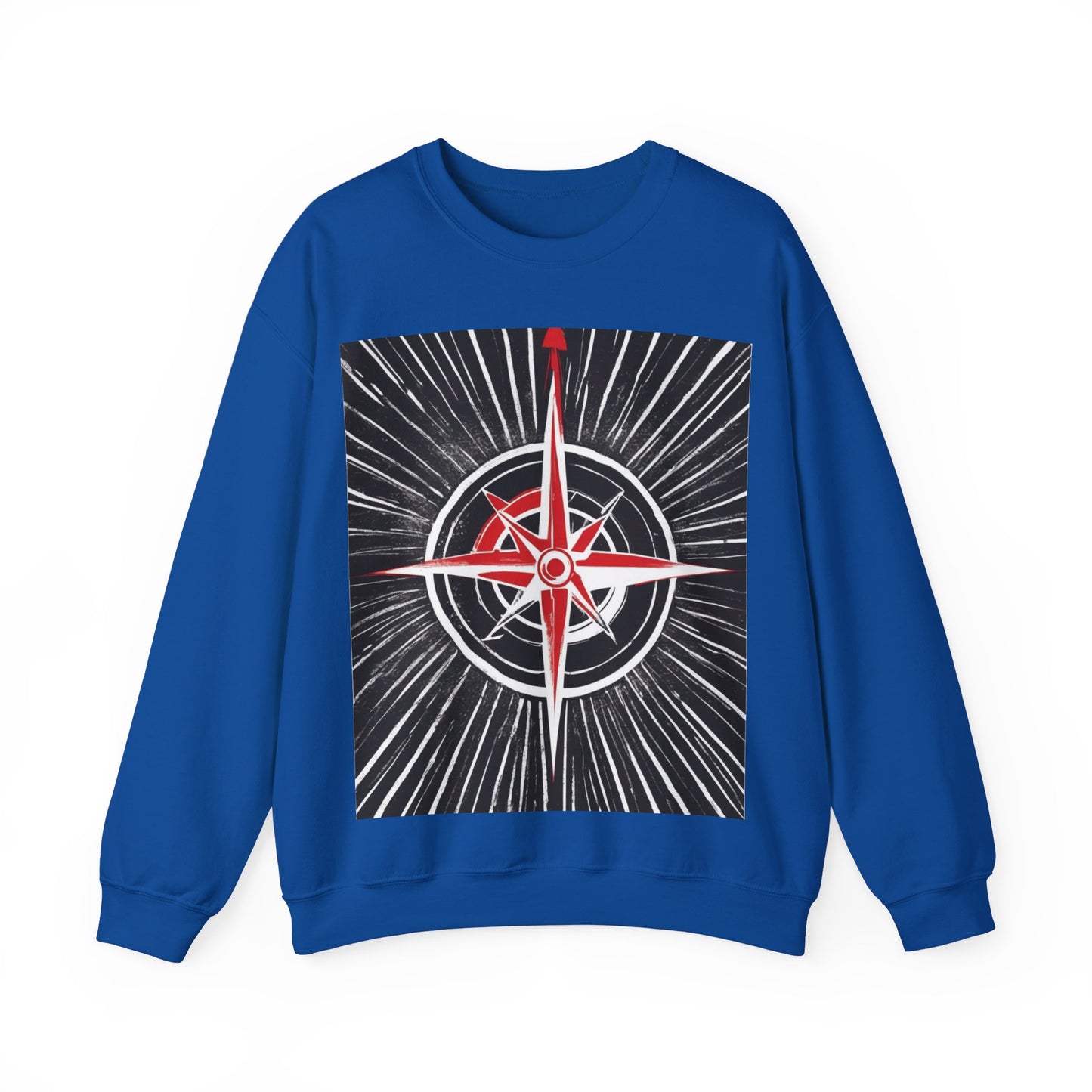 boostlete-boost-mode-icon-compass-chalk-vector-1382 — Unisex Heavy Blend Crewneck (G18000)