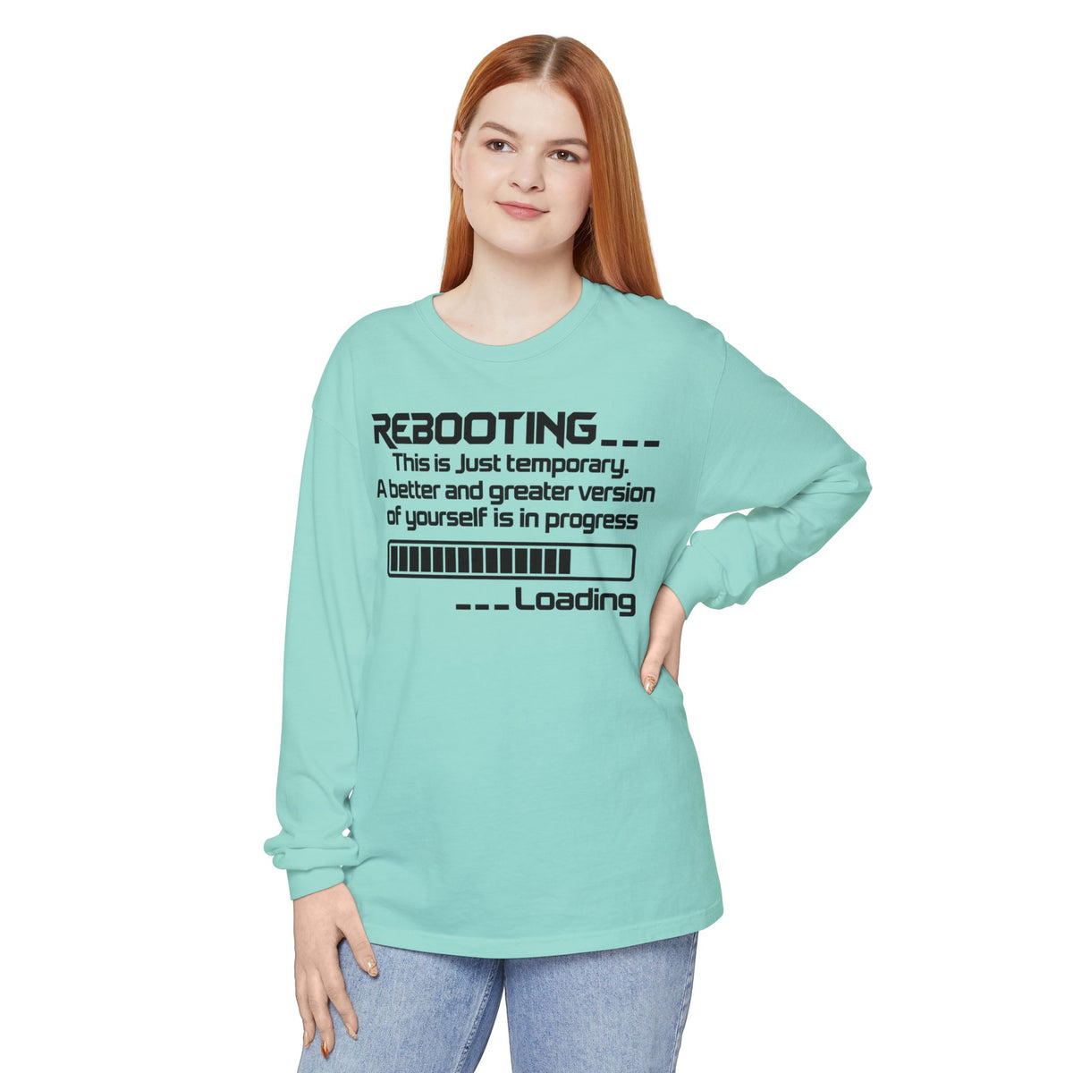 Rebooting Loading Humor Long Sleeve T-Shirt