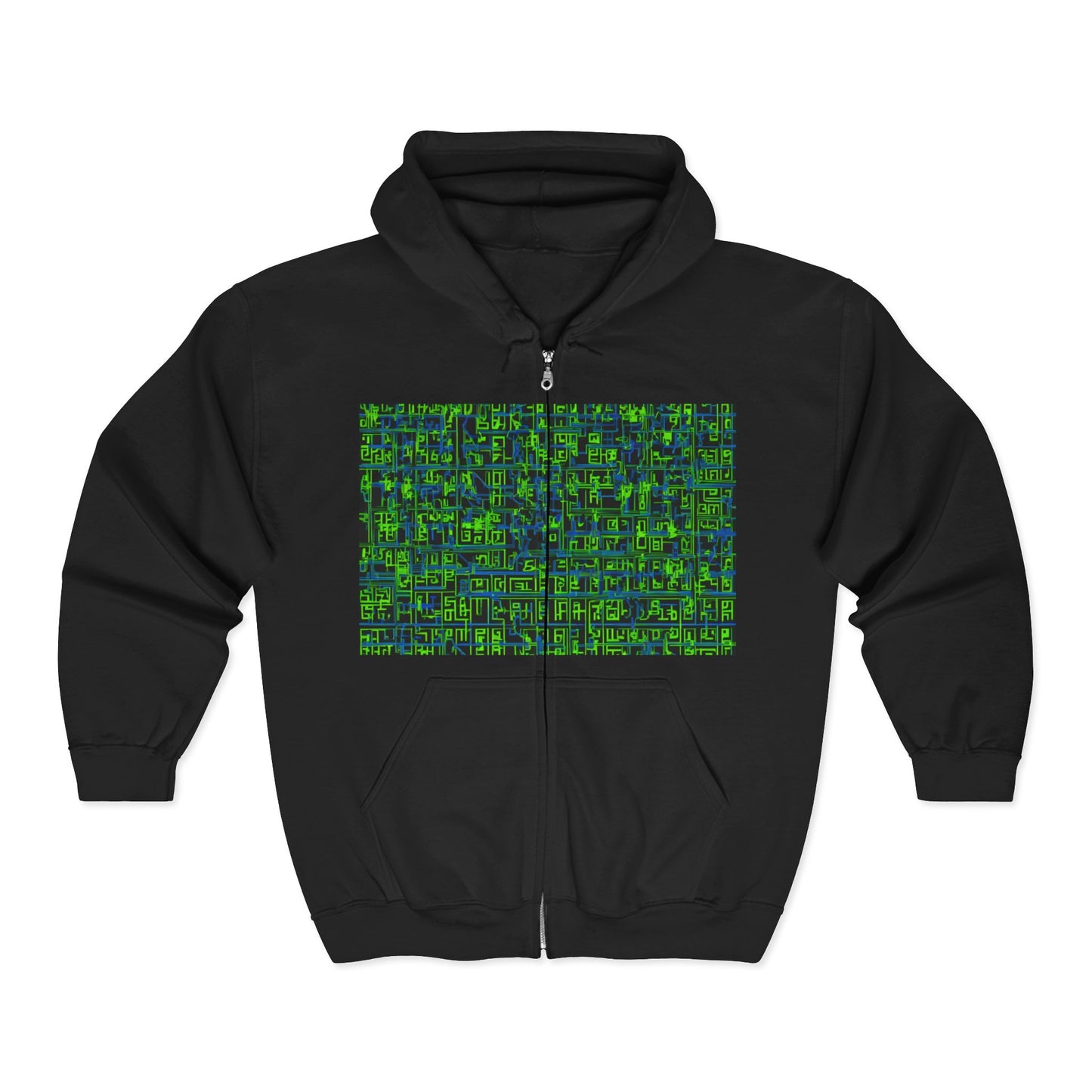 boostlete-mile-by-mile-pattern-plate-number-blueprint-0147 — Unisex Heavy Blend Full-Zip Hooded Sweatshirt